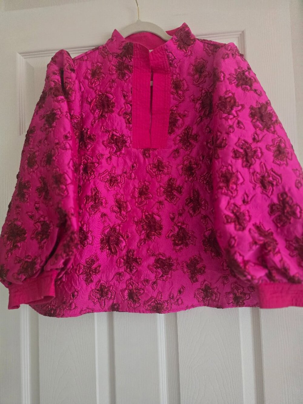 Jodifl Hotpink Brocade Top L